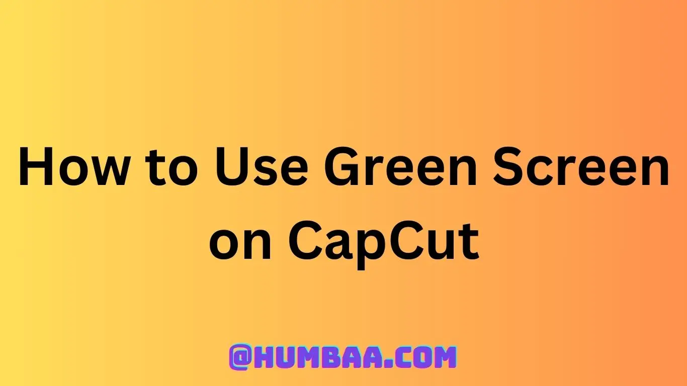 How to Use Green Screen on CapCut