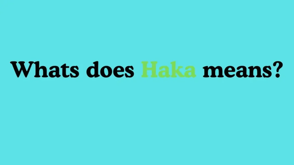 Whats does Haka means?