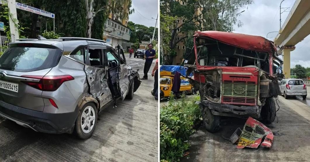 1 Killed 8 Injured as MSRTC Bus Hits Car and Bike on Old Pune Mumbai Highway in Bopodi