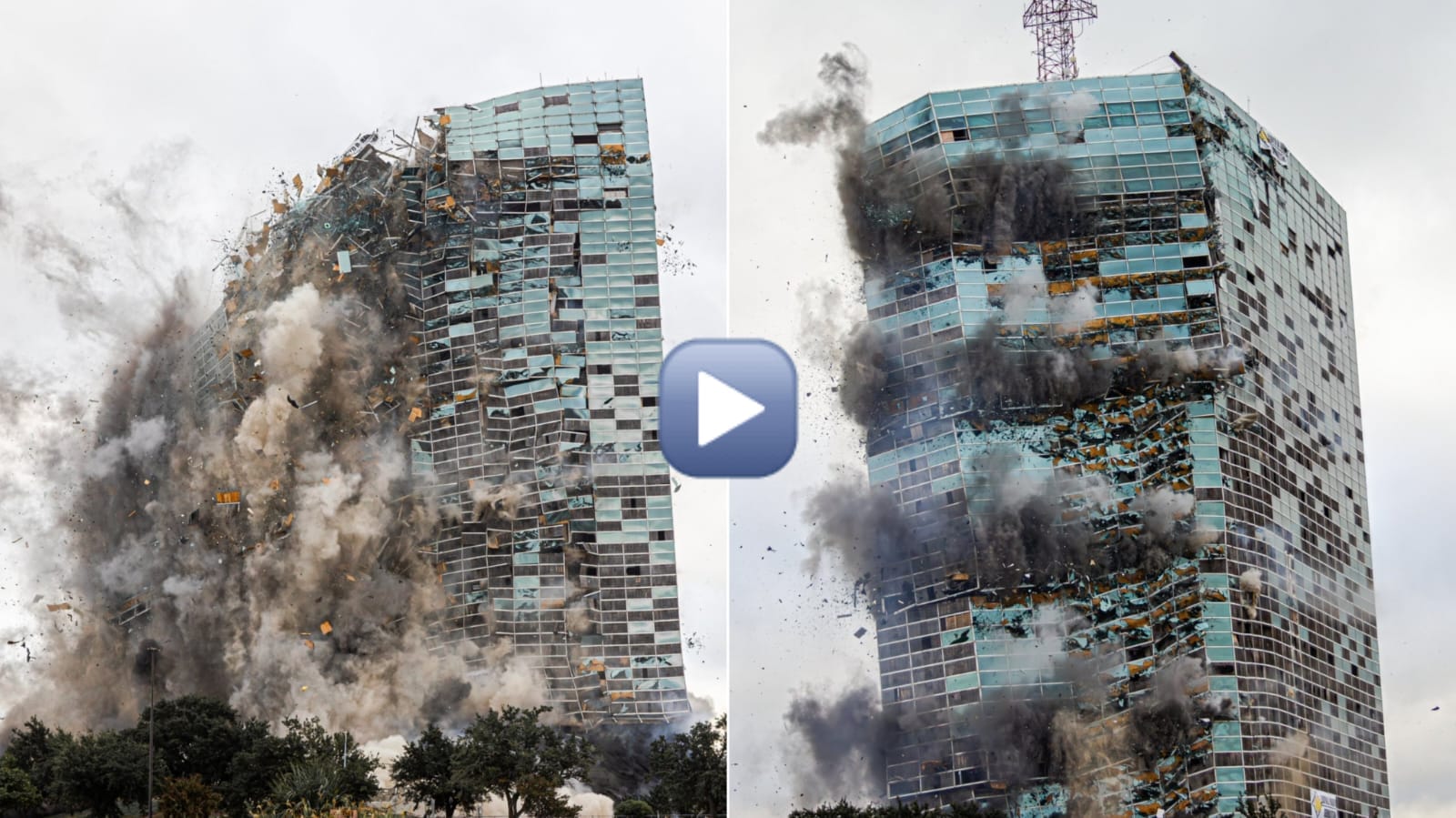 Louisiana Skyscraper Reduced to Rubble in 15 Seconds Watch the Hertz Tower Fall