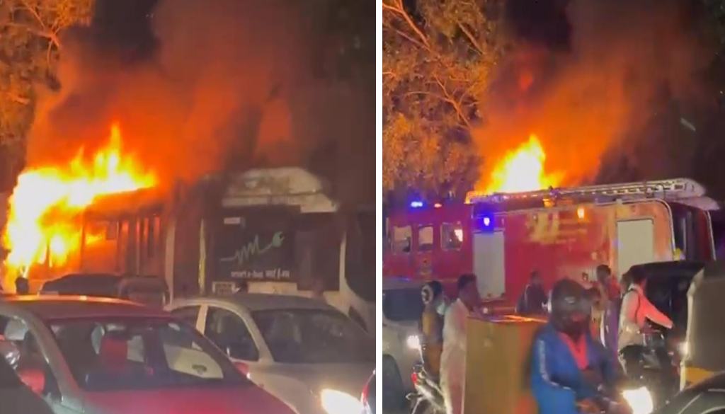 PMPML Electric Bus Catches Fire Near Fatimanagar