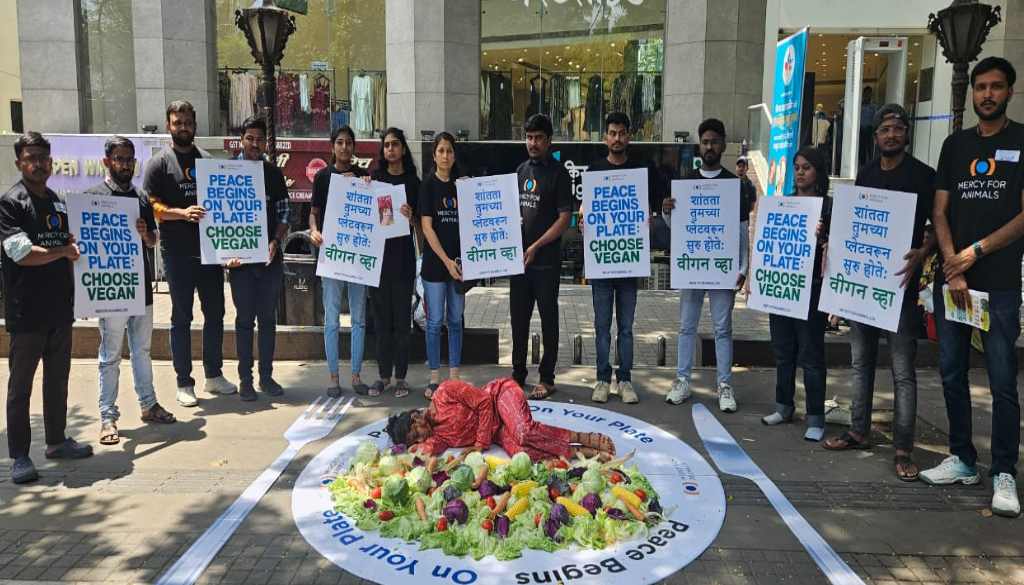 Powerful Protest by Mercy For Animals in Pune