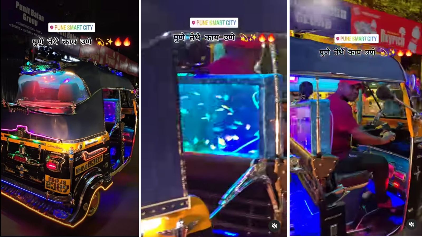 Vakhra Swag Creative Auto Rickshaw Driver Turns His Ride Amusing with a Glowing Fish Tank