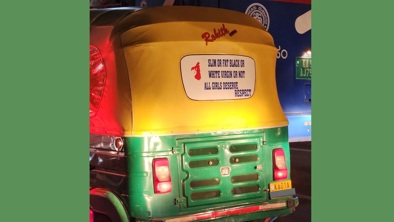 All Girls Deserve Respect Bengaluru Auto Rickshaw Goes Viral for Bold Message