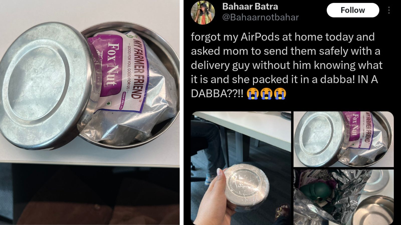 Peak Mom moment Gurugram mother sends AirPods to office in tiffin