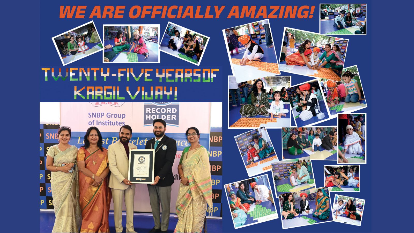 SNBP Group of Institutes Sets Guinness World Record with 34285 Rakhi Tribute to Kargil Victory